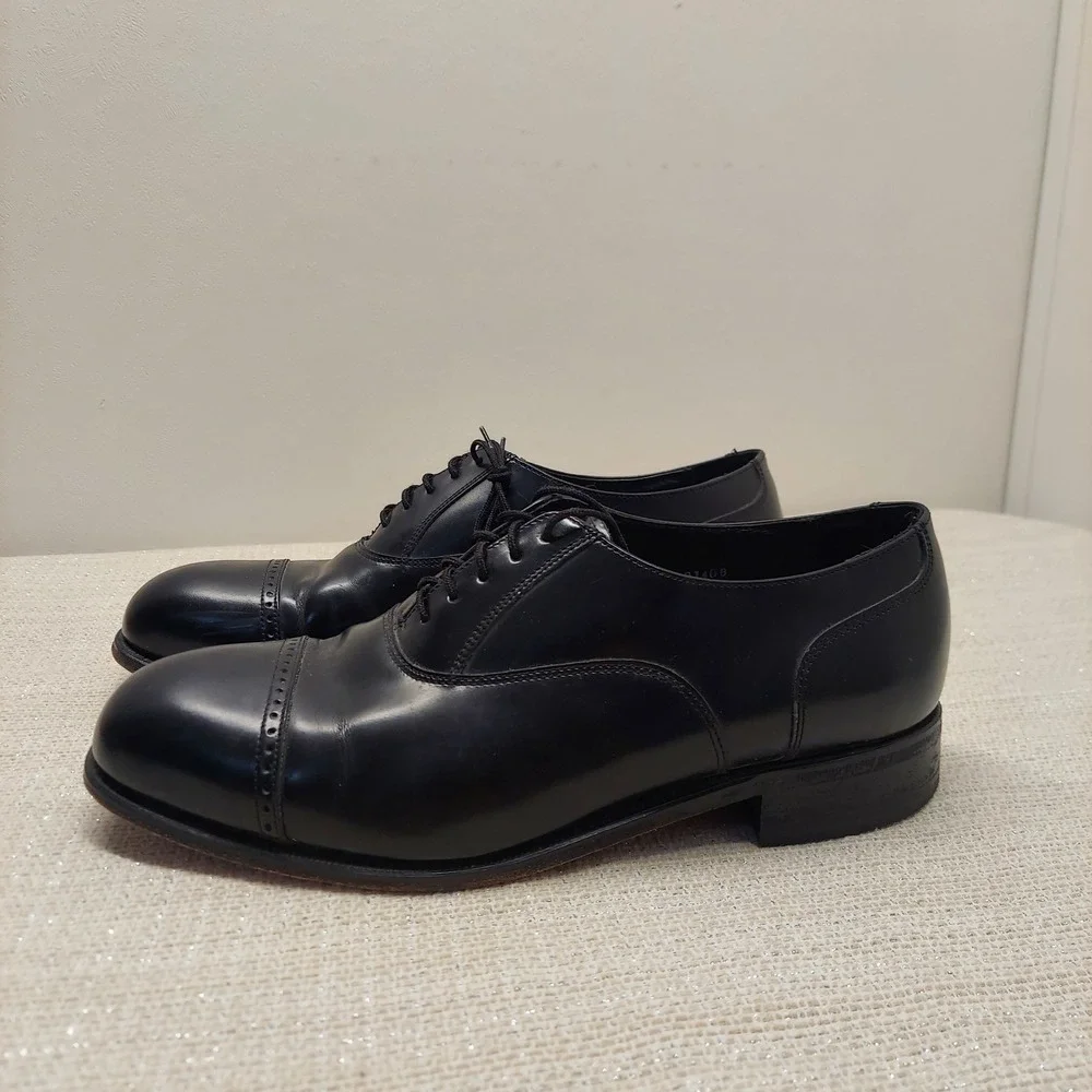 Florsheim Mens Lexington Cap Toe Oxford Black Leather Shoes 10.5 3E 17067-01